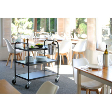 Ober wacht op 3-bord met tot 150 kg zwart mat - Hendi 811320