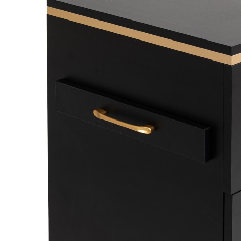 Auxiliar de cabeleireiro Gabbiano 2027BG Preto e Dourado — close-up da pega