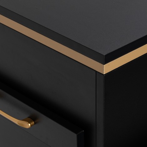 Gabbiano 2027BG Friseure Helfer in Schwarz und Gold — Detailaufnahme Oberfläche