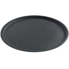 Uma bandeja de espera antiderrapante. Qua redonda. 50cm preto - Hendi 508787