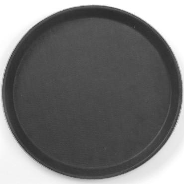 Uma bandeja de espera antiderrapante. Qua redonda. 50cm preto - Hendi 508787
