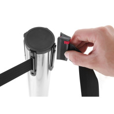Poteau de séparation avec bande rétractable de longueur 2.7m sans base hauteur 93cm - Hendi 810422