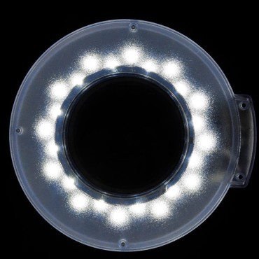Lámpara lupa LED S4 con trípode — detalle de la cabeza