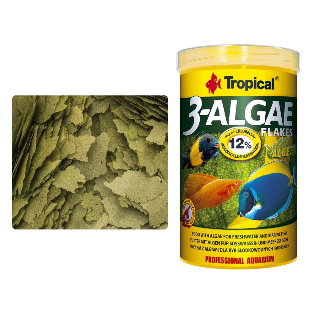 Tropiske 3-alger flakes 250ml / 50g