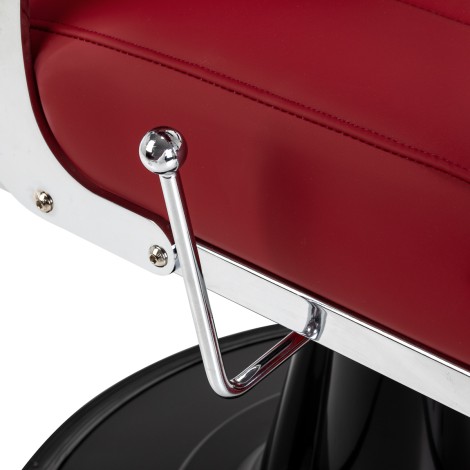 Gabbiano Elias Friseurstuhl Rot — Detailaufnahme Armlehne
