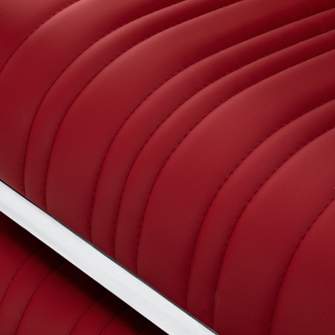 Sillón de barbero Gabbiano Elias rojo — detalle del asiento