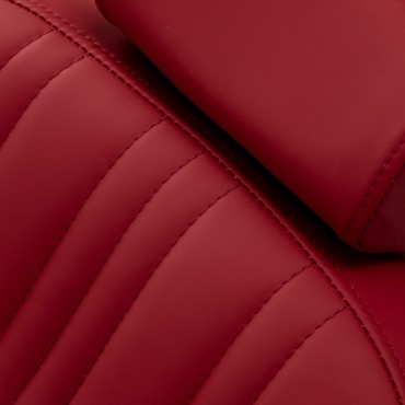 Καρέκλα κουρέα Gabbiano Elias κόκκινη — κοντινό κάθισμα