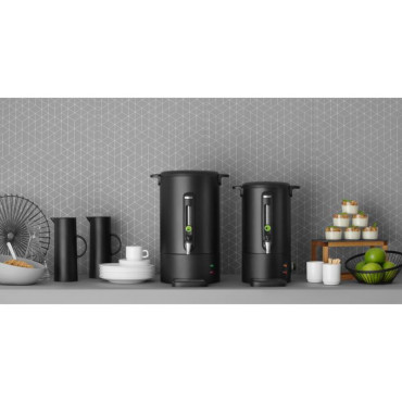 Aquecedor de café da Warner com a linha de conceito preto da torneira não-tapete 18 L - Hendi 211465