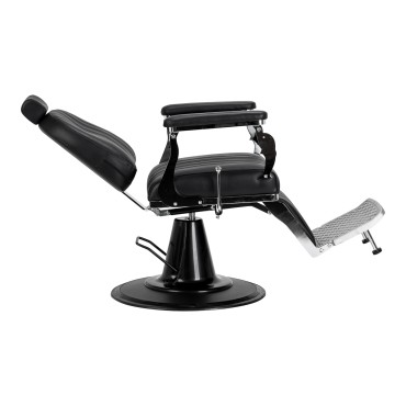 Fauteuil de barbier Gabbiano Elias noir — vue latérale