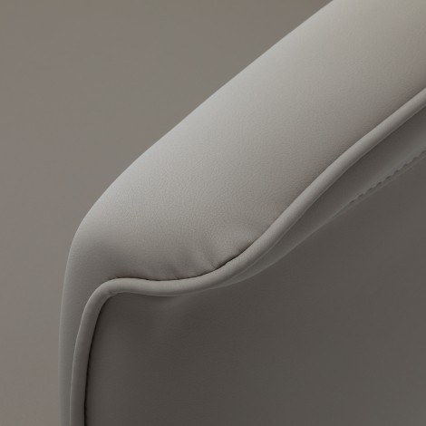 Fauteuil de barbier Gabbiano Athena gris — gros plan accoudoir