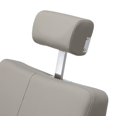 Gabbiano Athena barber chair grey — close-up of the head