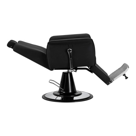 Sillón de barbero Gabbiano Athena negro — vista lateral