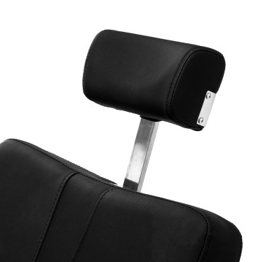 Sillón de barbero Gabbiano Athena negro — detalle de la cabeza
