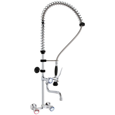 Virtuves jaucējkrāns ar sienu un dušu sienas montāžai 101 cm - Hendi 810293