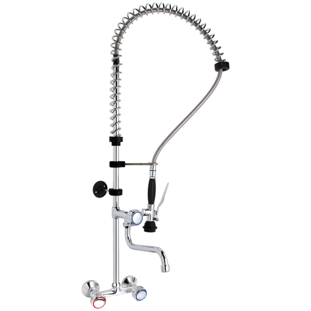 Rubinetto da cucina con beccuccio e doccia per montaggio a parete 101 cm - Hendi 810293