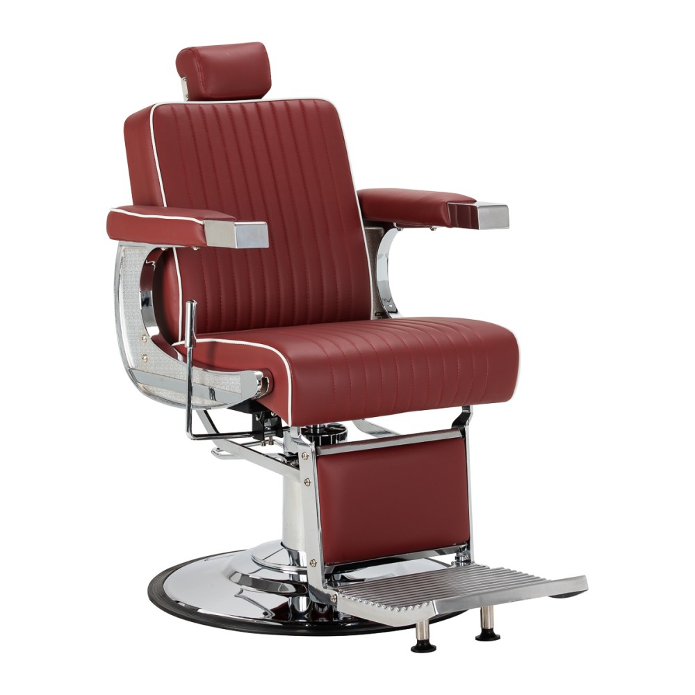 Gabbiano Visionerio Friseurstuhl rot mit Chromgestell — Seitenansicht