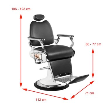 Gabbiano crna brijačka stolica u moto stilu