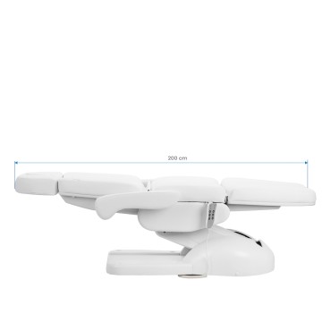 Azzurro Lux kozmetikai szék 3 motoros fehér — oldalnézet