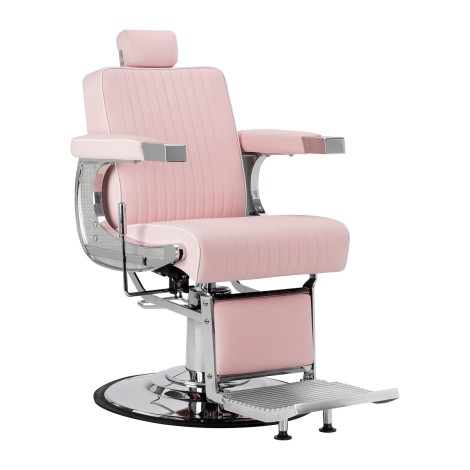 Fauteuil de barbier Gabbiano Visionerio cadre chrome rose — vue latérale