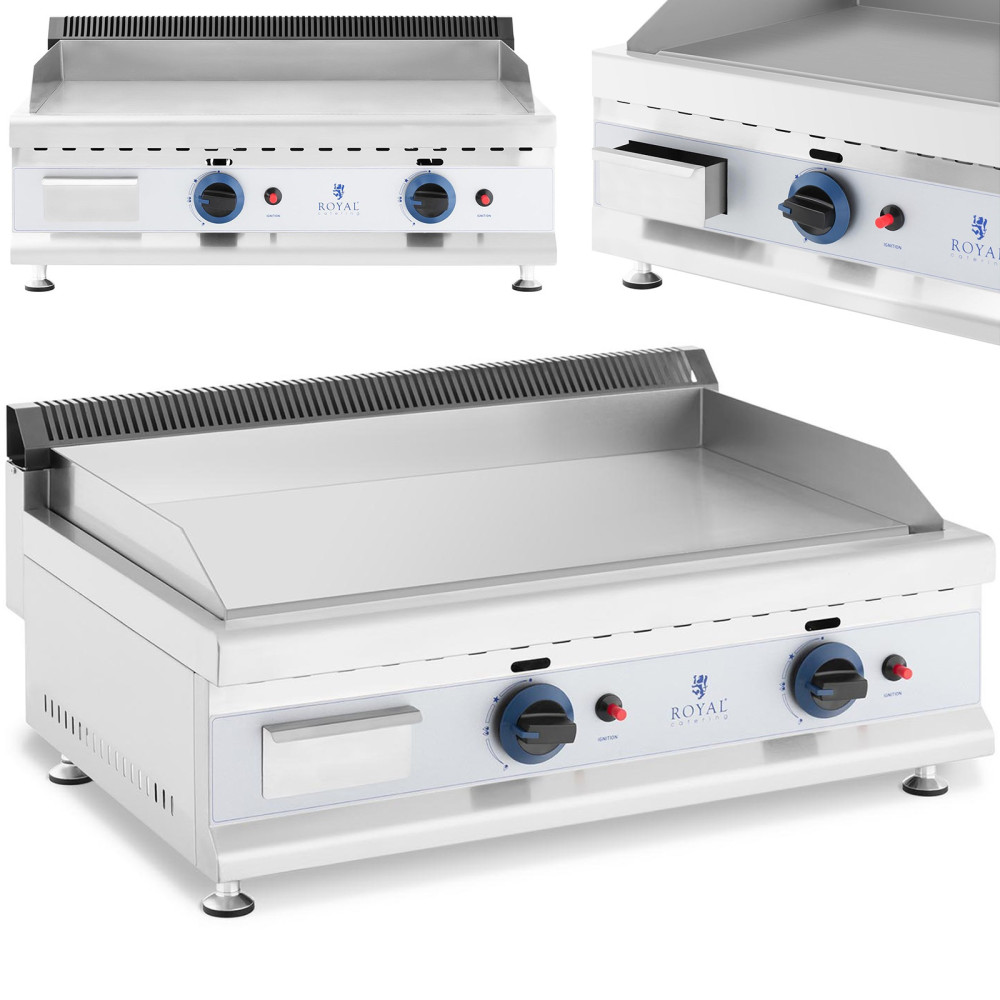 Gasgrill Dual Smooth Justerbar rostfritt stålgas 2x 3,1 kW 0,02 bar 74,5 x 40 cm