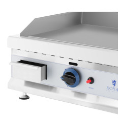 Parrilla de gas dual liso de acero inoxidable liso 2x 3.1 kW 0.02 bar 74.5 x 40 cm