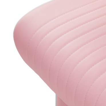 Gabbiano Visionerio kappersstoel roze chroom frame — detail zitvlak
