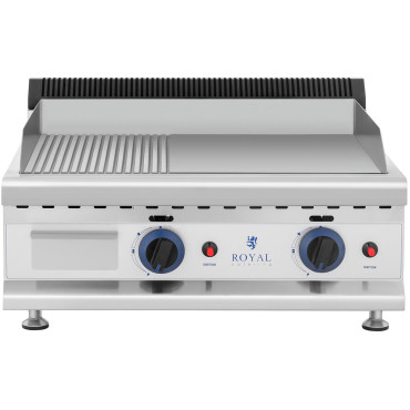 Gas grill Dual smooth-stainless steel petroleum on natural gas 2x 3.1 kW 0.02 bar 60 x 40 cm