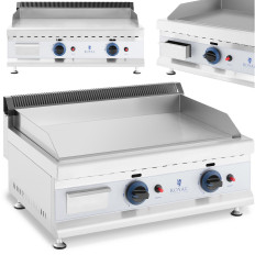 Plinski žar Dual gladka nerjavečen naravna zemeljski plin 2x 3.1 kW 0,02 Bar 60 x 40 cm