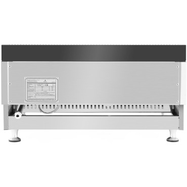 Gasgrill Dual Glattes Edelstahl einstellbares Erdgas 2x 3.1 kW 0,02 bar 60 x 40 cm