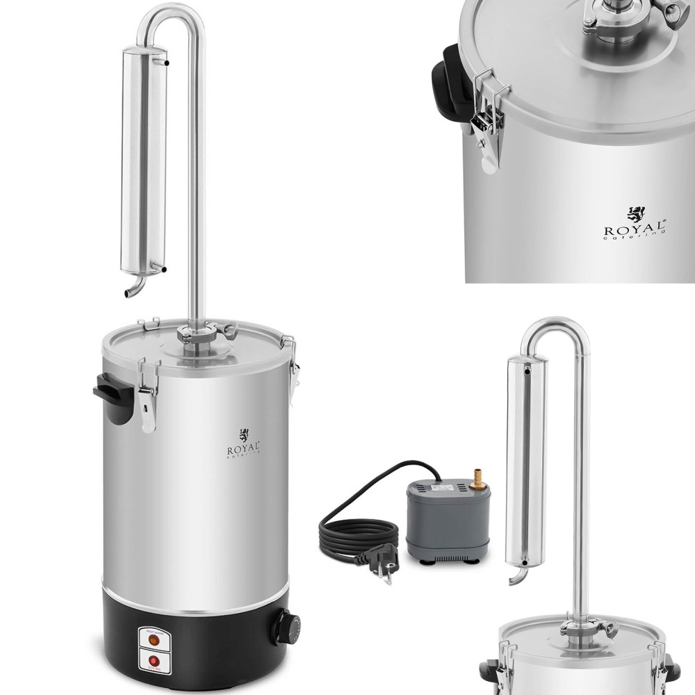 Distillateur de purification pour l'eau pour la production d'huiles essentielles en acier inoxydable de 20 l.