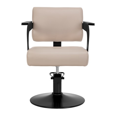 Fauteuil de coiffure Hair System Jet Latte beige avec vérin hydraulique — vue de face