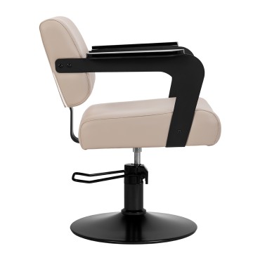 Hair System Jet Latte kappersstoel beige — zijaanzicht