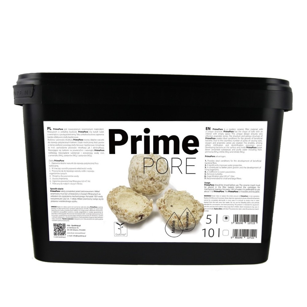 QualTop Prime PORE 8 L - Material de filtro de cerámica