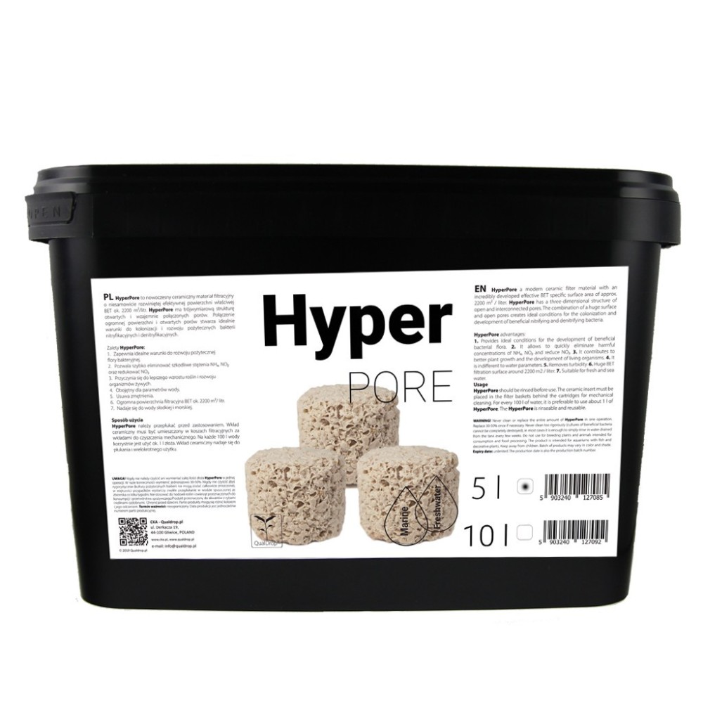 QualTrop Hyper Pore 5 L - Material de filtro de cerámica