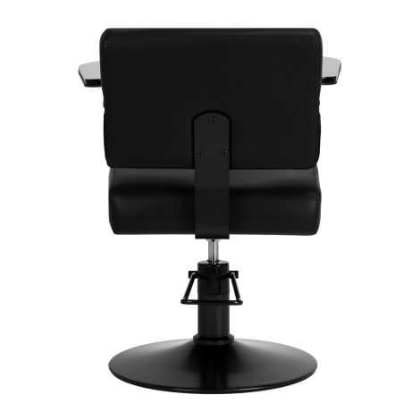 Hair System Jet noir crna stolica za frizerski salon — pogled straga