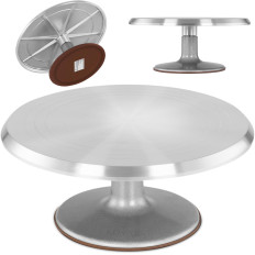 Plateau tournant en aluminium pour gâteaux, tartes et biscuits, diamètre 31 cm.
