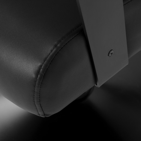 Hair System Jet noir Friseurstuhl schwarz — Detailaufnahme Armlehne