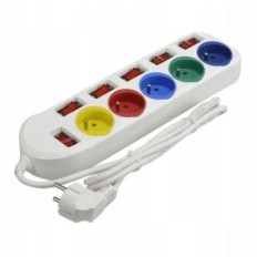 Cable de extensión de 1.5M con una tira para 5 entradas - Blanco