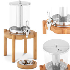 Distributeur de boissons réfrigéré pour jus et limonade sur base en bois de 7 l.
