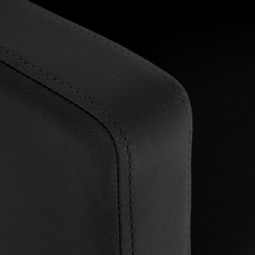 Fauteuil de coiffure Gabbiano Vitoria noir — gros plan dossier