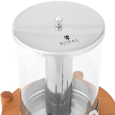 Dispensador dispensador arrefecido para bebidas suco de limonada em uma base de madeira 7 l