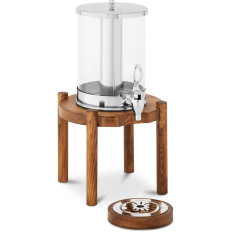 Distributore di distributori per succhi di bevande con sistema di raffreddamento su una base di legno 7 L