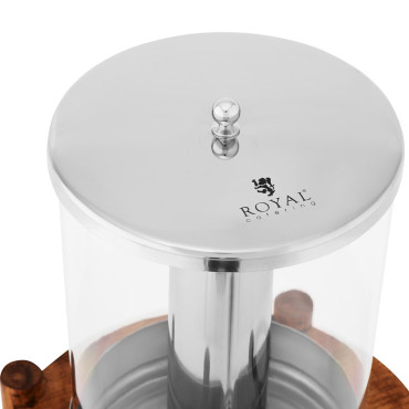 Distributore di distributori per succhi di bevande con sistema di raffreddamento su una base di legno 7 L