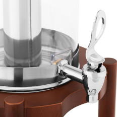 Distributeur de boissons, de jus et de limonade, refroidi, sur une base en bois, 7 l.