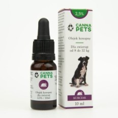 Kanapių aliejus 2,5% gyvūnų vištienos 10ml