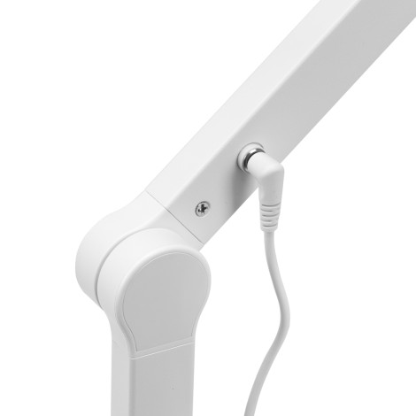 Lampada da trattamento per manicure Glow L05 testa piegata da tavolo bianca — primo piano del cavo