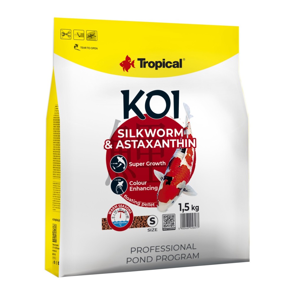Koi Silkworm & Astaxantin Pellet Size S 5L / 1,5KG