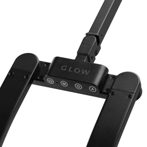 Glow L05 Maniküre-Tischlampe, gebogen, schwarz — Detailaufnahme Bedienelemente