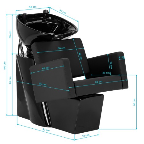 Gabbiano Vitoria Friseurwascheinheit Schwarz
