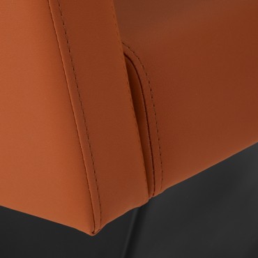 Gabbiano Vitoria brown hairdressing wash unit — close-up of the armrest